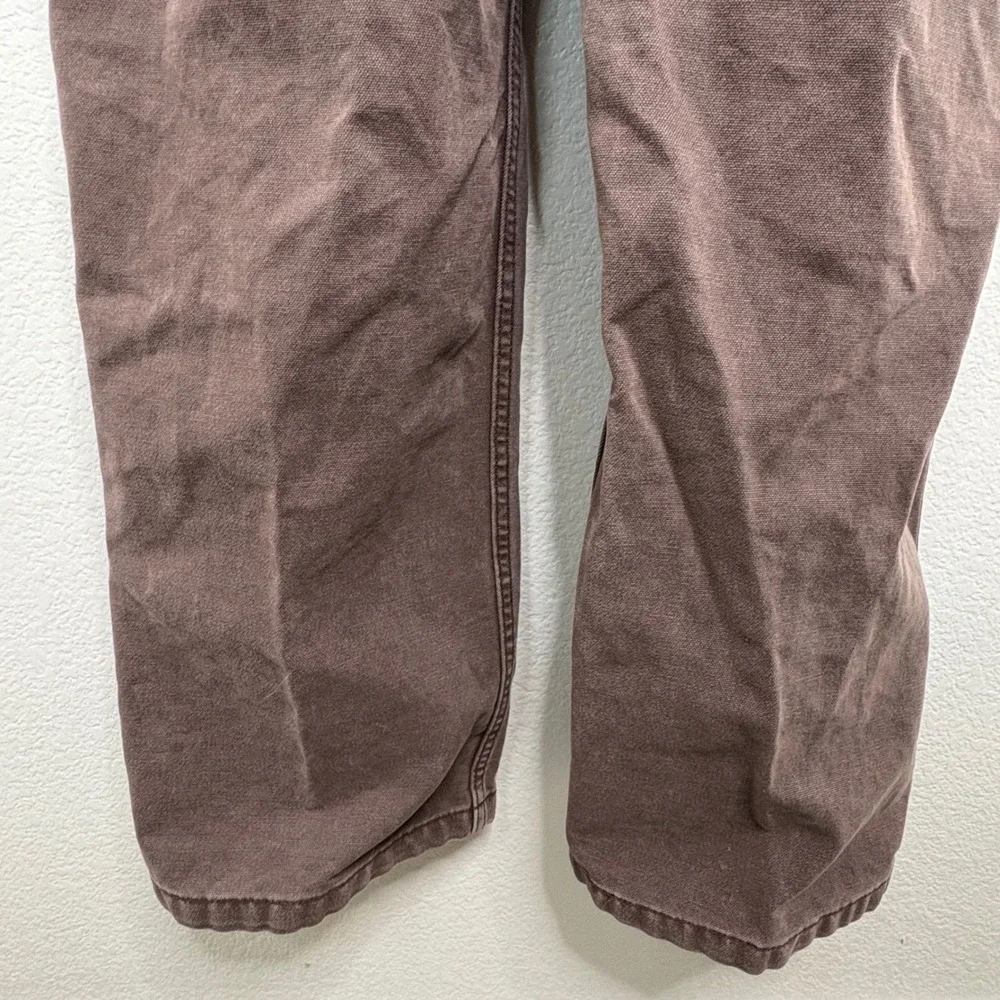 Levis Mens Canvas Carpenter Overalls Brown Utility Workwear Dungarees Large